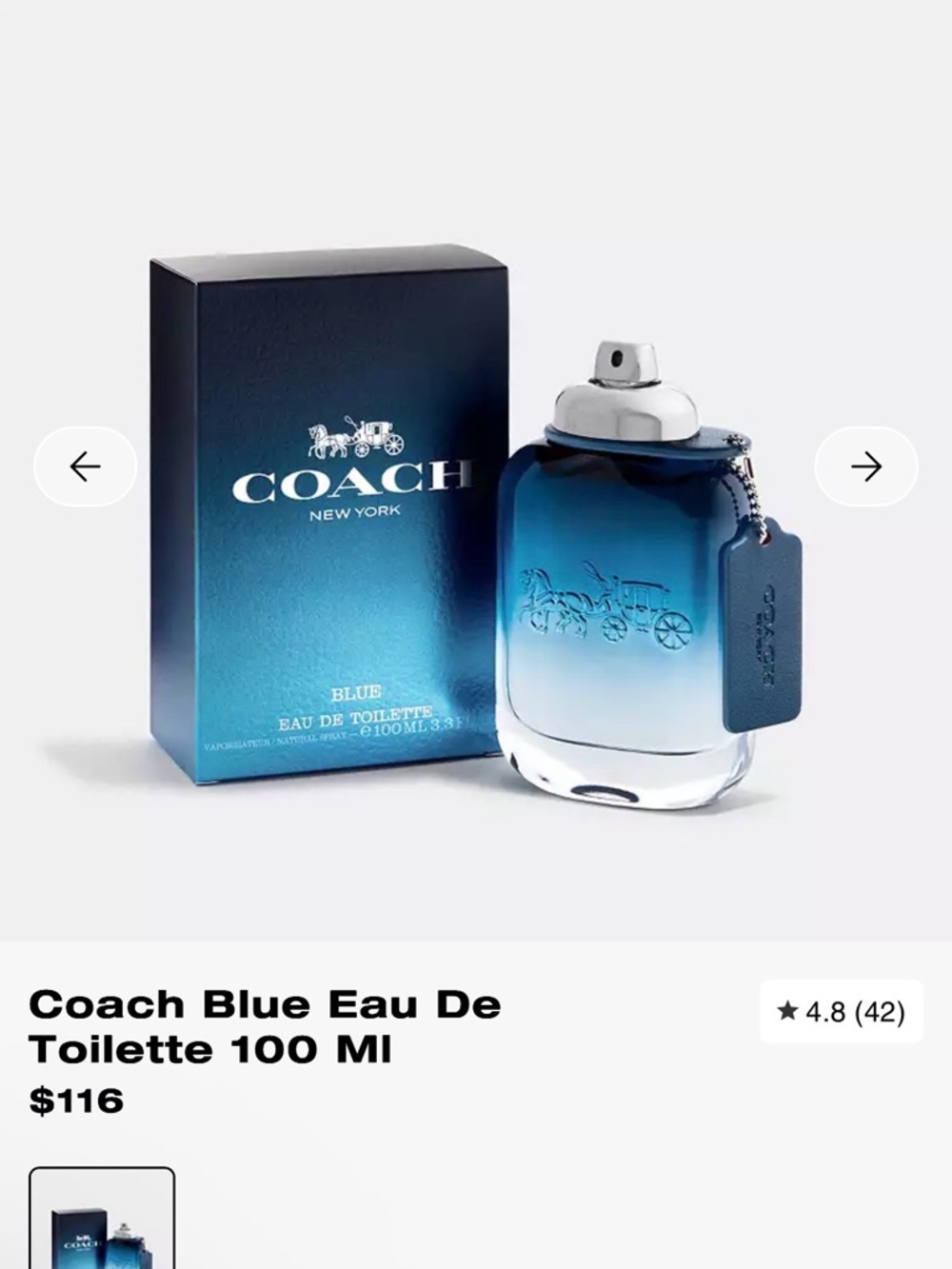 Coach Blue Women's Eau de Toilette - Deep Blue Gradient Bottle